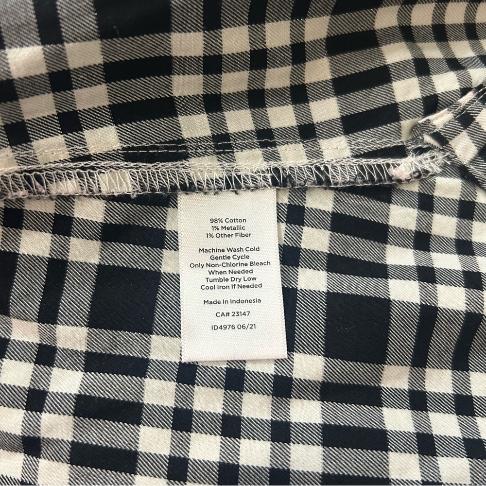 Talbots Plaid Check Metallic Thread Button Down S… - image 6